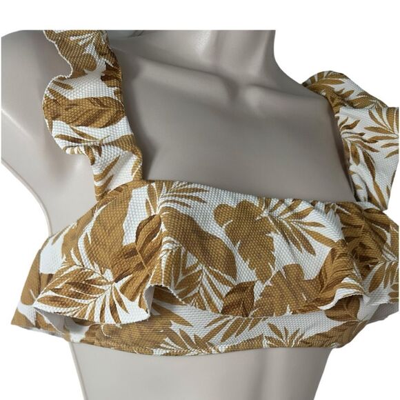 Eberjay Jane Textured Gold Tropical Print Bikini Swimsuit Set - Picture 4 of 10